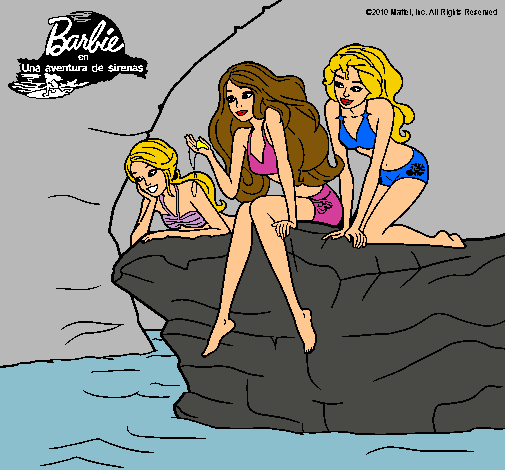 Barbie y sus amigas sentadas