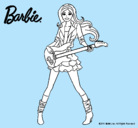 Dibujo Barbie guitarrista pintado por MARTUNETA