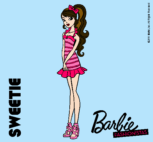 Dibujo Barbie Fashionista 6 pintado por xime99