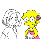 Dibujo Sakura y Lisa pintado por mariliana
