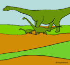 Dibujo Familia de Braquiosaurios pintado por Franny