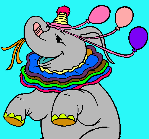 Elefante con 3 globos