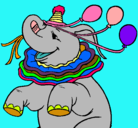 Dibujo Elefante con 3 globos pintado por ob563248hi9b