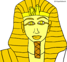 Dibujo Tutankamon pintado por ejipto