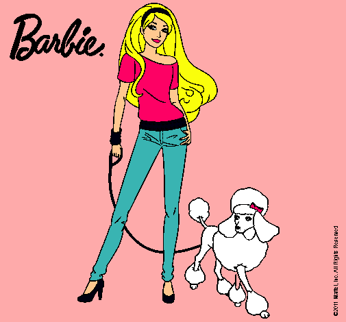 Dibujo Barbie con look moderno pintado por criistiina