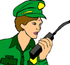 Dibujo Policía con el walkie pintado por Lakito