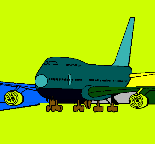 Dibujo Avión en pista pintado por daiana1289
