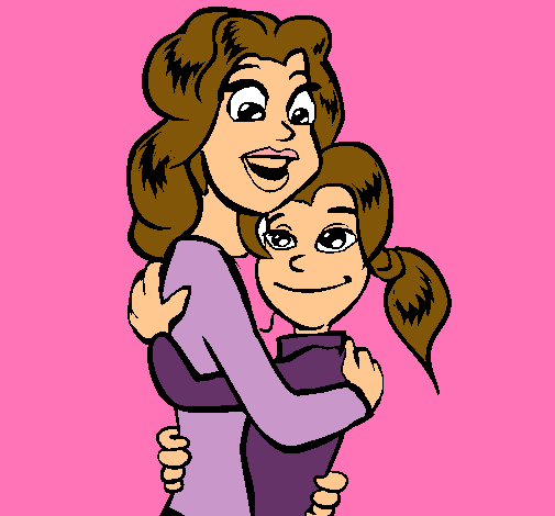 Dibujo Madre e hija abrazadas pintado por meli3003