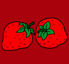 Dibujo fresas pintado por meli3003