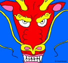 Dibujo Cabeza de dragón pintado por angea
