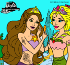 Dibujo Barbie se despiede de la reina sirena pintado por fanyjazmin