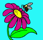 Dibujo Margarita con abeja pintado por jes483