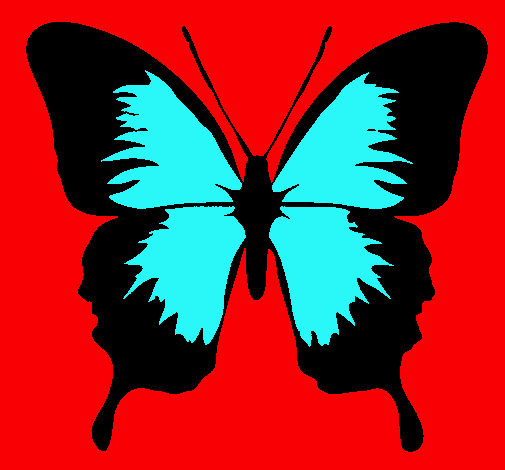 Dibujo Mariposa con alas negras pintado por MECOBOY