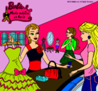 Dibujo Barbie en una tienda de ropa pintado por shara