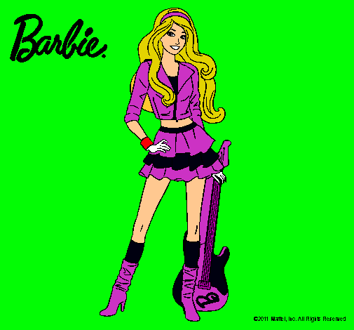 Dibujo Barbie rockera pintado por julithaAa