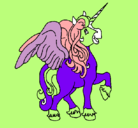 Dibujo Unicornio con alas pintado por diliannys