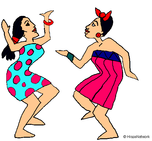 Dibujo Mujeres bailando pintado por eliud