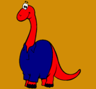 Dibujo Diplodocus con camisa pintado por agussss