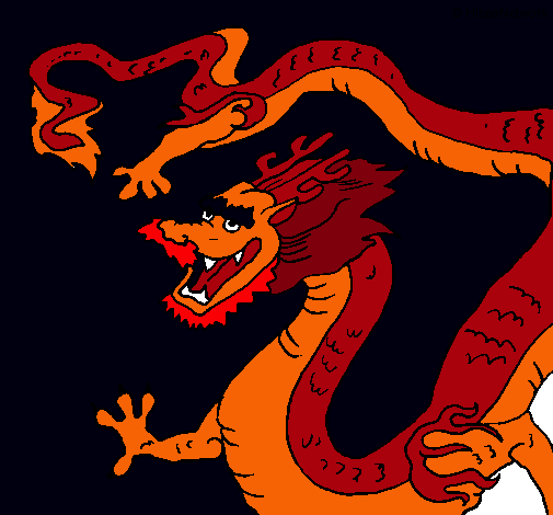 Dibujo Dragón chino pintado por IsaBoo