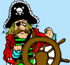 Dibujo Capitán pirata pintado por barbaroja
