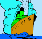 Dibujo Barco de vapor pintado por buque