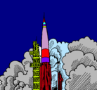 Dibujo Lanzamiento cohete pintado por juanes