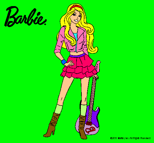 Dibujo Barbie rockera pintado por Briisita