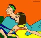 Dibujo César y Cleopatra pintado por ejepcianos