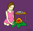 Dibujo Mujer cocinando pintado por Alexasan