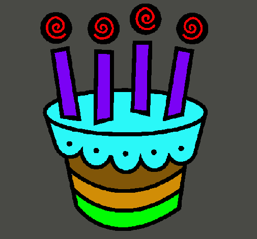 Dibujo Tarta con velas pintado por minimi