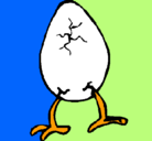 Dibujo Huevo con patas pintado por Almole