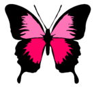 Dibujo Mariposa con alas negras pintado por jjui