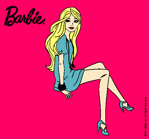 Dibujo Barbie sentada pintado por xime99