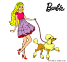 Dibujo Barbie paseando a su mascota pintado por -sirena-