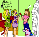 Dibujo Barbie de compras con sus amigas pintado por valita