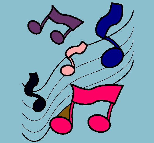 Dibujo Notas en la escala musical pintado por meli3003