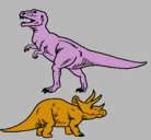Dibujo Triceratops y tiranosaurios rex pintado por i7876998