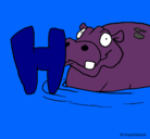 Dibujo Hipopótamo pintado por josueisssss