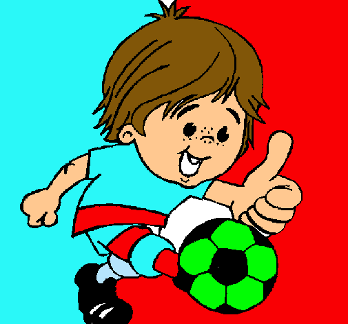Dibujo Chico jugando a fútbol pintado por anit