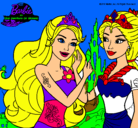 Dibujo Barbie se despiede de la reina sirena pintado por khikjhg