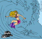 Dibujo Barbie practicando surf pintado por valita