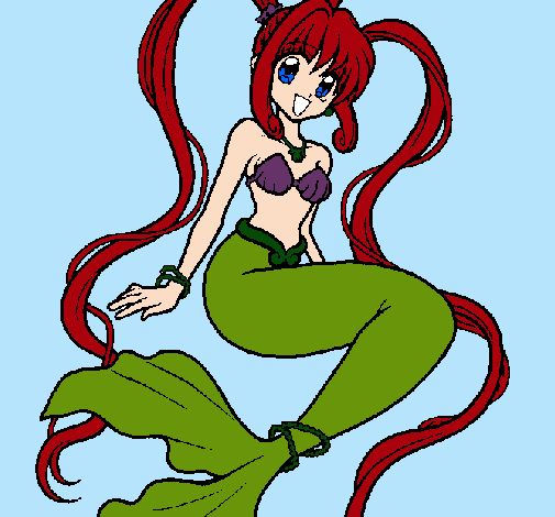 Dibujo Sirena con perlas pintado por xime99