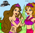 Dibujo Barbie se despiede de la reina sirena pintado por lula