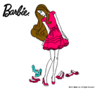 Dibujo Barbie y su colección de zapatos pintado por patote