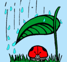 Dibujo Mariquita protegida de la lluvia pintado por Julii