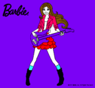 Dibujo Barbie guitarrista pintado por patote