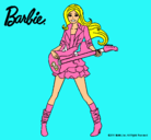 Dibujo Barbie guitarrista pintado por luquitac8