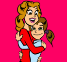 Dibujo Madre e hija abrazadas pintado por clara223