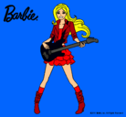 Dibujo Barbie guitarrista pintado por flordeamor