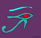 Dibujo Ojo Horus pintado por claunoe